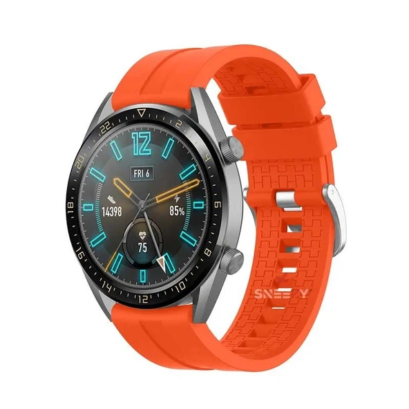 Honor Magic Watch 2 – Watch Magic – Watch Gs3 22mm Uyumlu NovaGT Supreme Silikon Kordon  Turuncu ürün görseli 1