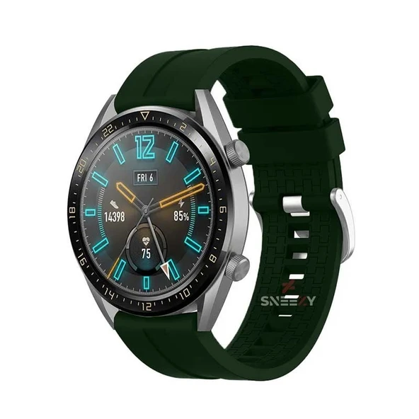 Amazfit Watch GTR 3 Pro-GTR 3-GTR 2e-GTS 2-GTR 47mm 22mm Uyumlu NovaGT Supreme Silikon Kordon  Koyu Yeşil ürün görseli 1