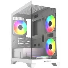 GameBooster GB-M6001W 600W 4*12 R.Bow Fan USB 3.0 Seaview MidT MATX Gaming Kasa ürün görseli 1