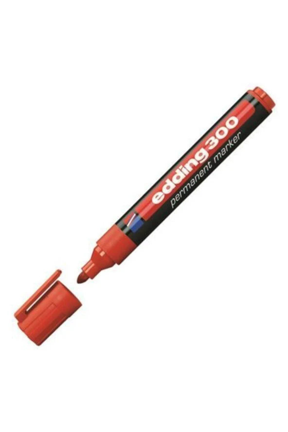 Edding Markör Permanent Yuvarlak Uçlu 1.5-3 MM Kırmızı 300 (10 Lu Paket) ürün görseli 1