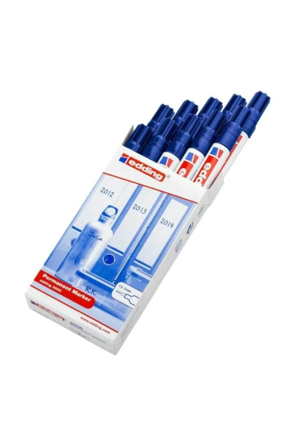 Edding Markör Permanent Yuvarlak Uçlu 1.5-3 MM Mavi 3000 (10 Lu Paket) ürün görseli 1