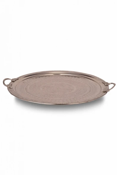 Bakır İşlemeli Tepsi - 38 cm-5841 - Resim 2