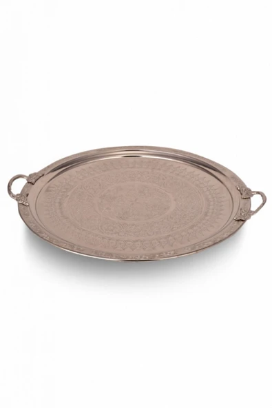 Bakır İşlemeli Tepsi - 38 cm-5841 ürün görseli 1