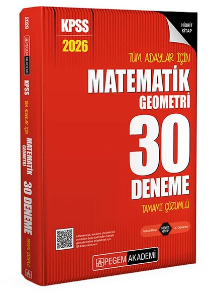 Pegem 2026 Matematik-Geometri 30 Deneme Tamamı Çözümlü ürün görseli 1