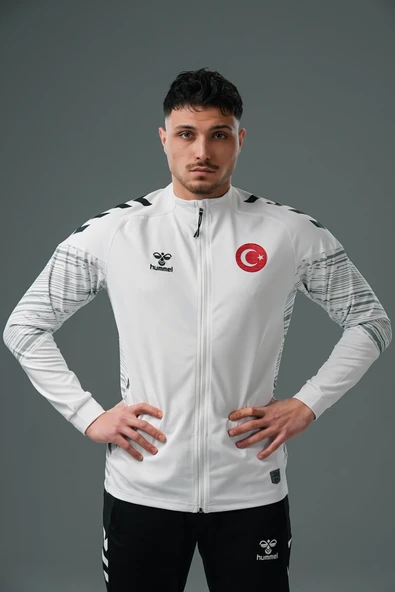 Hummel Milli Takım Line Kamp Eşofman Üstü Beyaz ürün görseli 1