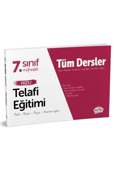 7.sınıf Tüm Dersler Telafi Eğitimi - Editör ürün görseli 1
