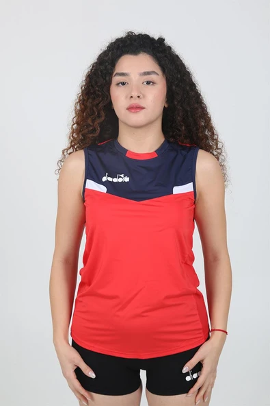 Diadora Elens Kadın Voleybol Tişört Kırmızı Lacivert ürün görseli 1