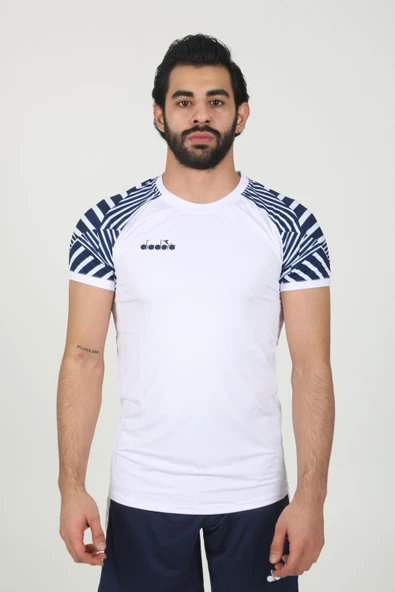 Diadora Derby Tişört Beyaz Lacivert ürün görseli 1