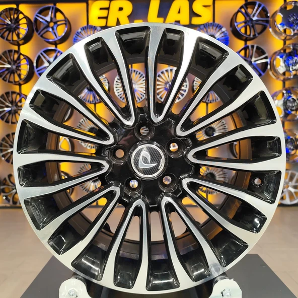 4 Adet BKY-1158 7*17 5*108 ET50 63,4 BLACK MACHINED JANT (Takım) ürün görseli 1