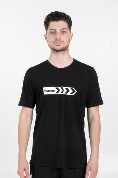 Hummel Armin Pamuklu Antrenman Tişört Siyah Baskılı ürün görseli 1
