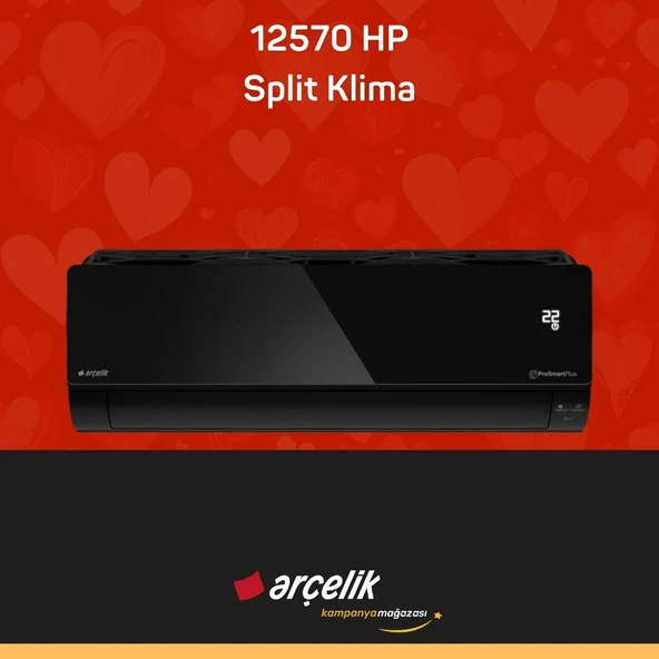 ARÇELİK 12570 HP Prosmart Plus Black Inverter Klima 12.000 Btu/h Split Klima ürün görseli 1
