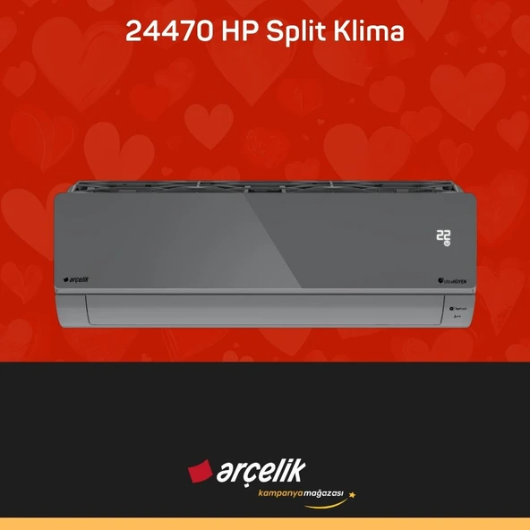 ARÇELİK 24470 HP Prosmart Silver Inverter Klima 24.000 Btu/h Split Klima ürün görseli 1