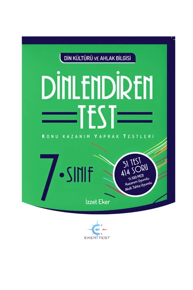 7 Sınıf Din Kültürü Ahlak Bilgisi Dinlendiren Test Eker Yay  / ürün görseli 1