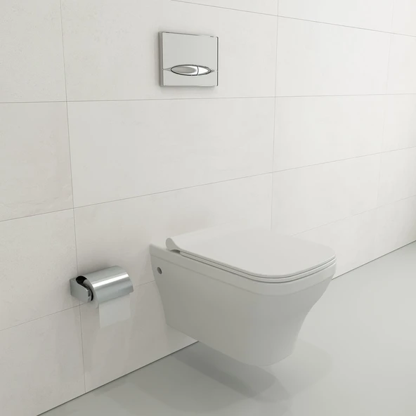 Bocchi Firenze Rimless Asma Klozet ve Kapağı Mat Beyaz 1304-002-0128 ürün görseli 1