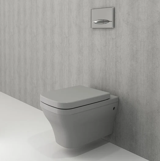 Bocchi 1304-006-0128 Firenze Rimless Asma Klozet ve Kapağı Mat Gri ürün görseli 1