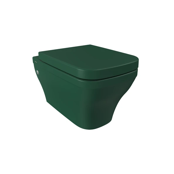 Bocchi 1304-027-0128 Firenze Rimless Asma Klozet ve Kapağı Mat Yeşil ürün görseli 1