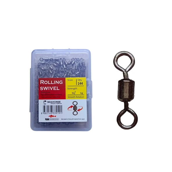 Sea Horse Rolling Swivel Black Nickel #14 Qty:144 ürün görseli 1