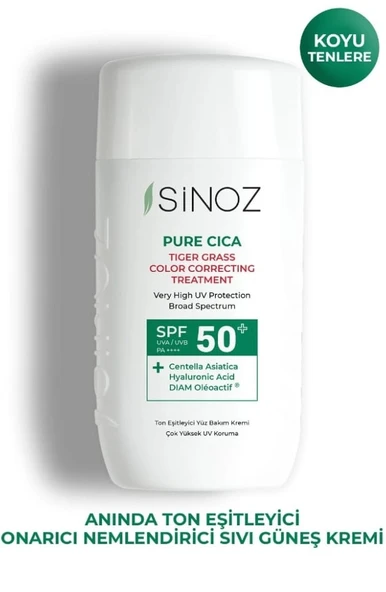 Sinoz Pure Cica Tiger Grass Ton Eşitleyici Sıvı Güneş Kremi SPF50+ 50 ML ürün görseli 1