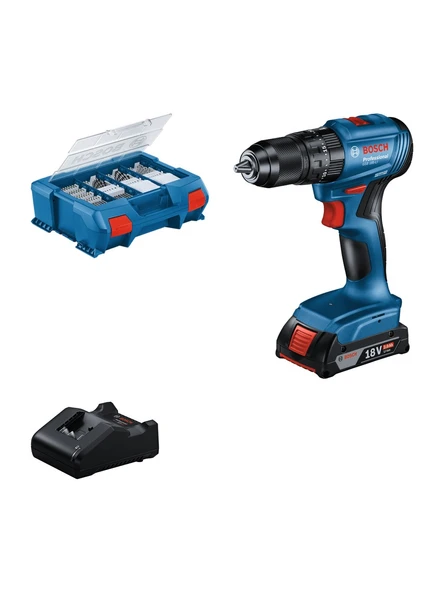 Bosch GSB 185-Li Tek Akülü Darbeli Matkap Seti + 82 Parça Uç Seti - 06019K3122 ürün görseli 1