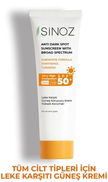 Sinoz SPF50+ Leke Karşıtı Yüz Güneş Kremi 50 ML ürün görseli 1