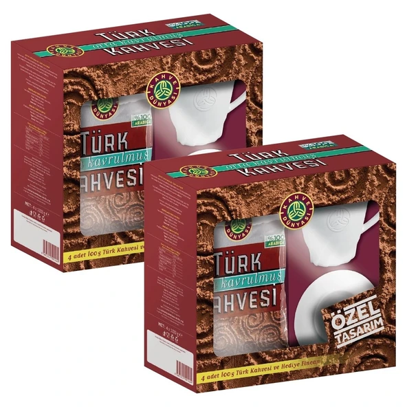 Türk Kahvesi Orta Kavrulmuş 4X100 G + Fincan Hediyeli x 2 Adet ürün görseli 1