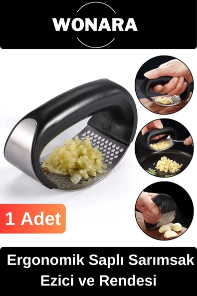 Pratik Kolay Temizlenebilir Paslanmaz Çelik Ergonomik Saplı Hızlı Mutfak Sarımsak Ezici ve Rendesi ürün görseli 1