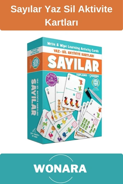 Deluxe Çocuklar İçin Matematik ve Sayılar Odaklı El Göz Koordinasyon Yaz Sil Eğitici Aktivite Seti ürün görseli 1