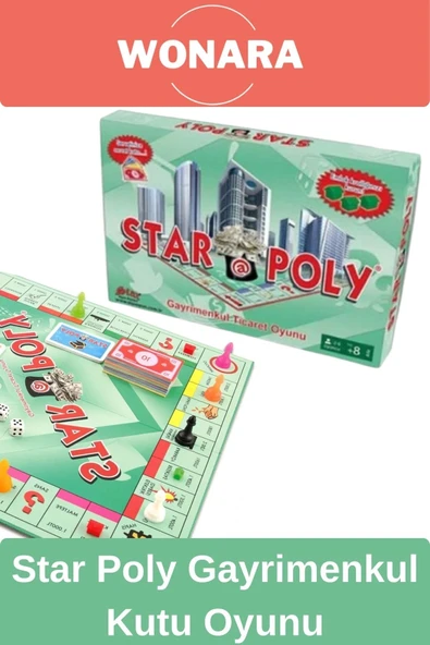 Premium Board Games - Zeka Eğlence Geliştirici Eğitici Strateji Star Poly Gayrimenkul Kutu Oyunu ürün görseli 1