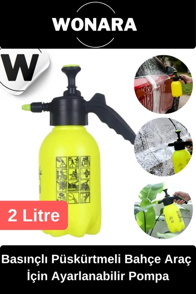 Ergonomik Ayarlanabilir Basınçlı Püskürtmeli 2 Litre Profesyonel Bahçe Araç Temizleme Pompası ürün görseli 1