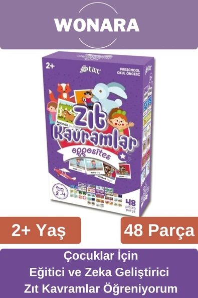 Eğitici Zeka Geliştirici Aile ile El-Göz Koordinasyonu Desteği Eğlenceli Zıt Kavramlar Seti ürün görseli 1