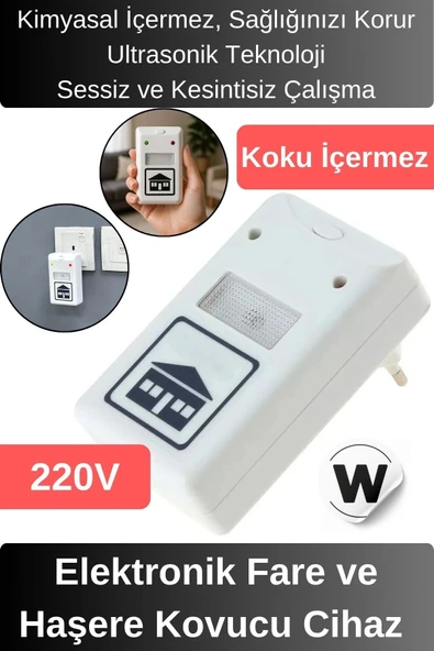 Elektronik Fare ve Haşere Kovucu Cihaz 220V Koku Duman İçermeyen Premium Seri Kemirgen Uzaklaştırıcı ürün görseli 1
