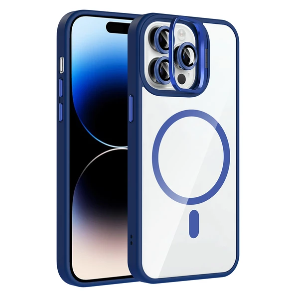 iPhone 14 Pro Max Kılıf Magsafe Standlı ve Kamera Lens Koruma Hediyeli Etro Kapak ürün görseli 1