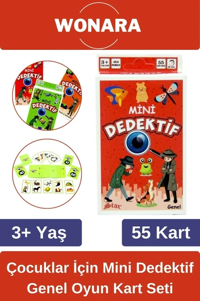 Özel Zeka Geliştirici Eğitici Ailece Çocuklara Eğlenceli Mini Dedektif Genl Oyun Kart Seti ürün görseli 1
