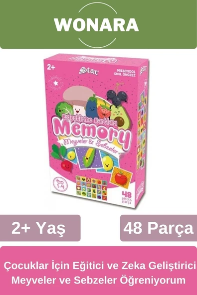 Eğitici Zeka Geliştirici Aile ile El-Göz Koordinasyonu Eğlenceli Meyveler ve Sebzeler Öğreniyorum ürün görseli 1