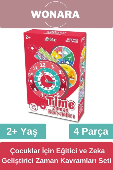 Eğitici Zeka Geliştirici Aile ile El-Göz Koordinasyonu Desteği Eğlenceli Zaman Kavramları Seti ürün görseli 1