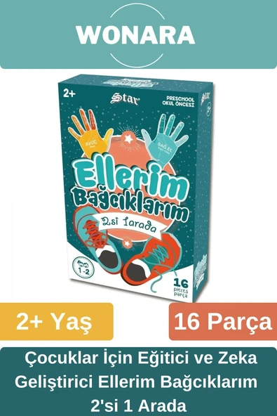 Eğitici Zeka Geliştirici Aile ile El-Göz Koordinasyonu Desteği Eğlenceli Ellerim Bağcıklarım 2 in 1 ürün görseli 1