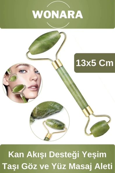 Deluxe Pürüzsüz Parlak Cilt İçin Elmacık Kemiği Kan Akışı Desteği Yeşim Taşı Göz ve Yüz Masaj Aleti ürün görseli 1