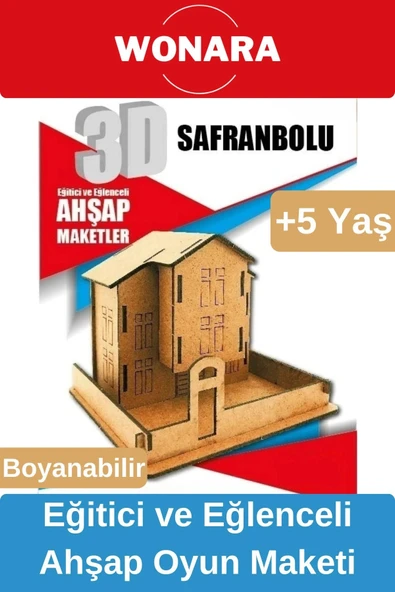 3D Eğitici Zeka Geliştirici Boyanabilir Ahşap Puzzle - Ebeveyn ve Çocuk İçin Demonte Oyun Maketi ürün görseli 1