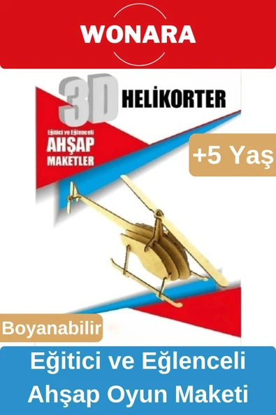 3D Eğitici Zeka Geliştirici Boyanabilir Ahşap Puzzle - Ebeveyn ve Çocuk İçin Demonte Oyun Maketi ürün görseli 1
