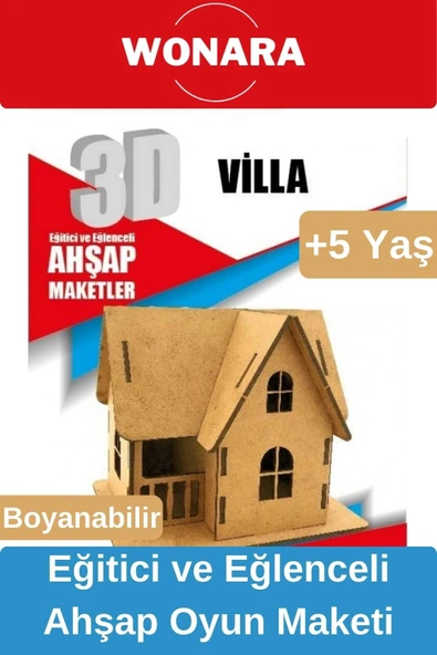 3D Eğitici Zeka Geliştirici Boyanabilir Ahşap Puzzle - Ebeveyn ve Çocuk İçin Demonte Oyun Maketi ürün görseli 1
