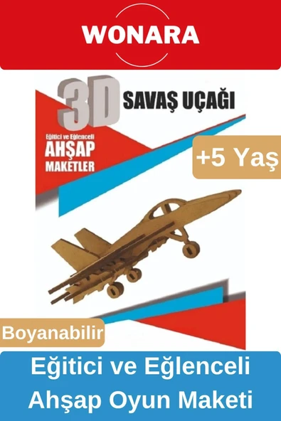 3D Eğitici Zeka Geliştirici Boyanabilir Ahşap Puzzle - Ebeveyn ve Çocuk İçin Demonte Oyun Maketi ürün görseli 1