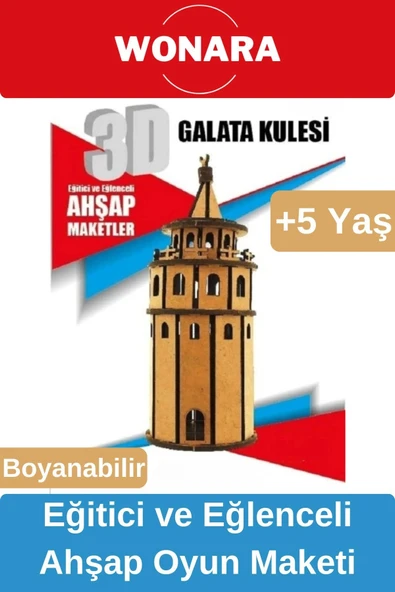 3D Eğitici Zeka Geliştirici Boyanabilir Ahşap Puzzle - Ebeveyn ve Çocuk İçin Demonte Oyun Maketi ürün görseli 1