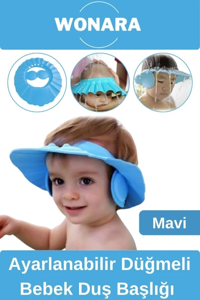 Ayarlanabilir Düğmeli Bebek Duş Şapkası Göze Su Kaçırmayan Banyo Küveti İçin Banyo Başlığı ürün görseli 1