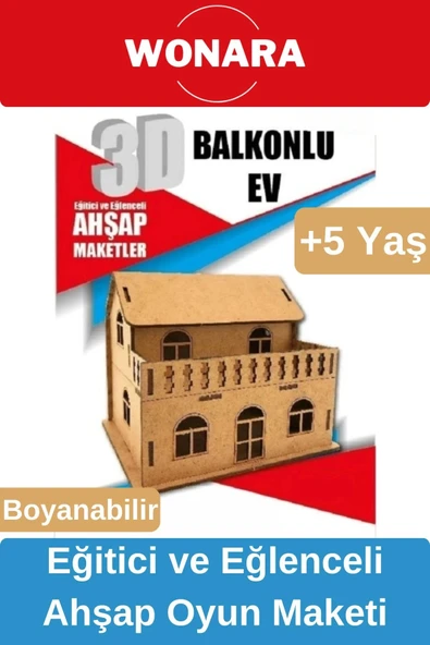 3D Eğitici Zeka Geliştirici Boyanabilir Ahşap Puzzle - Ebeveyn ve Çocuk İçin Demonte Oyun Maketi ürün görseli 1