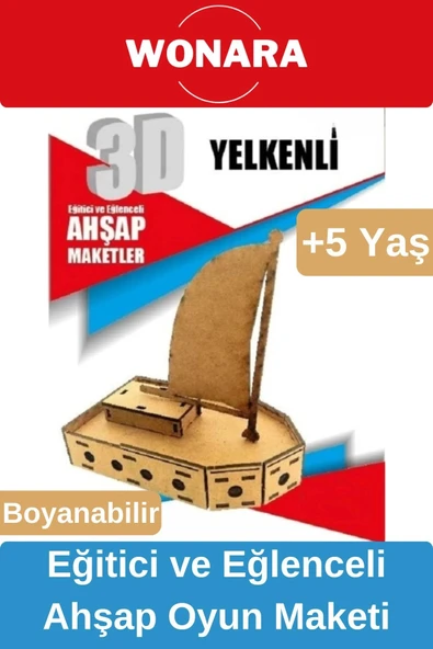 3D Eğitici Zeka Geliştirici Boyanabilir Ahşap Puzzle - Ebeveyn ve Çocuk İçin Demonte Oyun Maketi ürün görseli 1