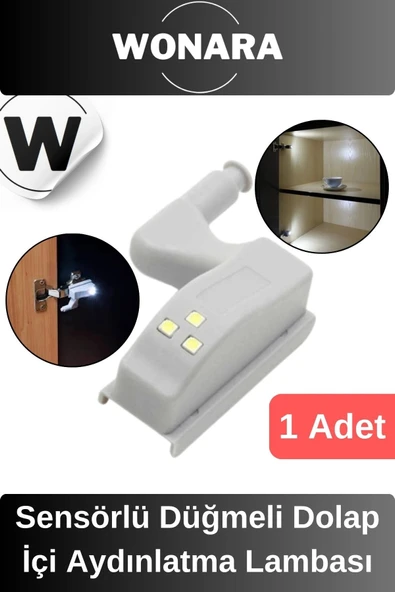 Özel Üretim Sensörlü Düğmeli Led Işıklı Tak Çıkar Dolap İçi Otomatik Aydınlatma Lambası 1 Adet ürün görseli 1