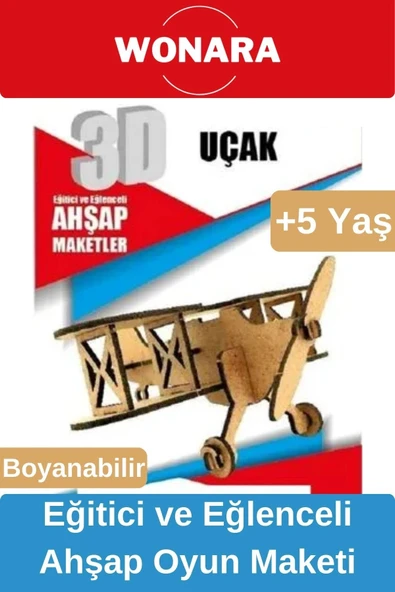 3D Eğitici Zeka Geliştirici Boyanabilir Ahşap Puzzle - Ebeveyn ve Çocuk İçin Demonte Oyun Maketi ürün görseli 1