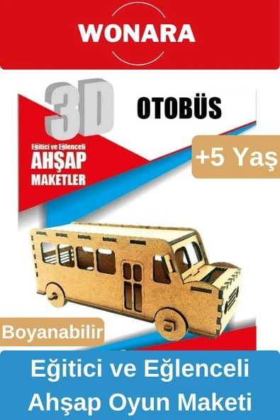 3D Eğitici Zeka Geliştirici Boyanabilir Ahşap Puzzle - Ebeveyn ve Çocuk İçin Demonte Oyun Maketi ürün görseli 1