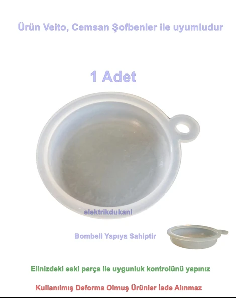 50mm Tahliye Delikli Bombeli Yuvarlak Şofben Diyafram Contası (Veito ve Cemsan Modelleri Uyumlu) ürün görseli 1