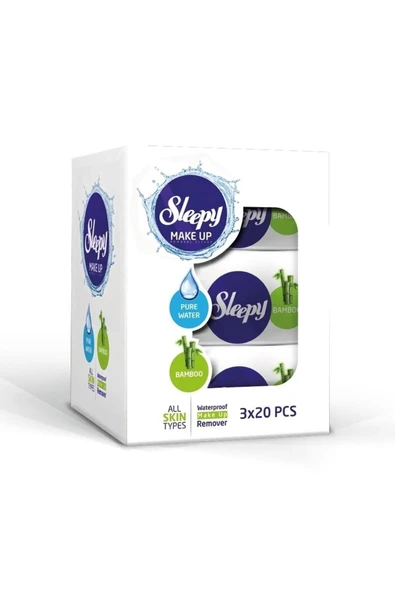 Sleepy Makyaj Temizleme Mendili Bamboo 3x20 ürün görseli 1